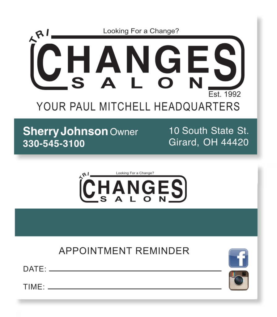 Tri Changes Salon Business Card